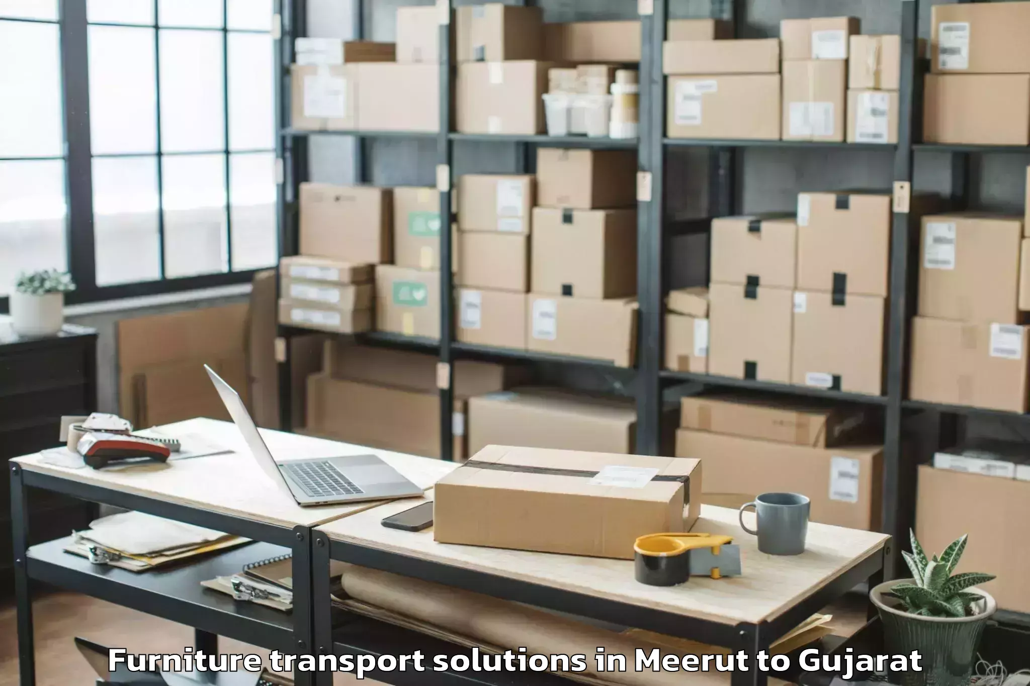 Top Meerut to Satsan Furniture Transport Solutions Available